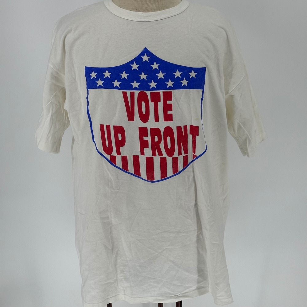 Vtg Single Stitch Vote Up Front‎ Back Hillary's Husband Bill Clinton Shirt XXL